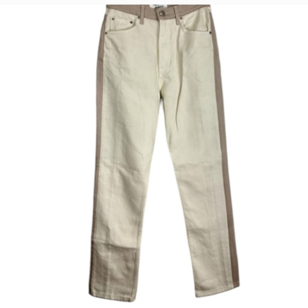 Reformation Sandy Tonal Reworked High Rise Relaxed Straight Jeans Denim